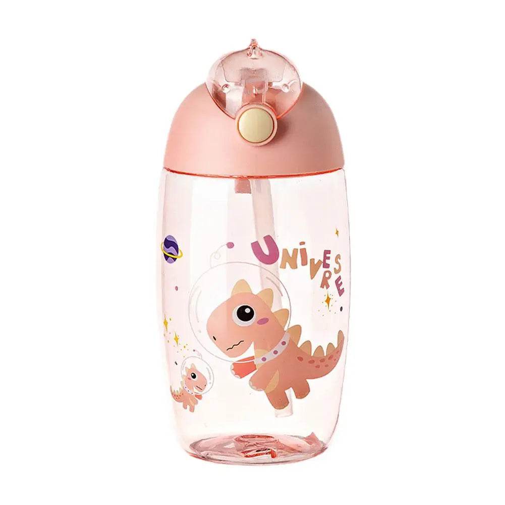 500ml Children's Dinosaur Water Bottle With Silicone Straw Leak Proof Plastic Water Bottle Summer Children's Water Cup - AIAZ
