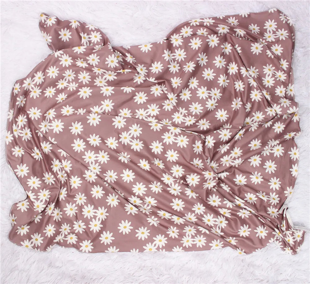 3pc/set Baby Swaddle Wrap New Born Receiving Blanket for Newborn Babies Accessories Soft Floral Headband Hat Bedding Baby Items