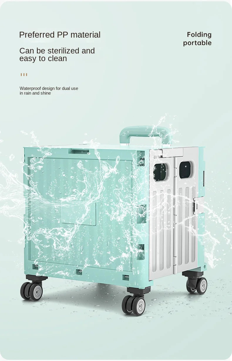 Multifunctional Camping Trolley Large Capacity Portable Folding Outdoor Storage Box Home Camping Push Box Camping Equipment