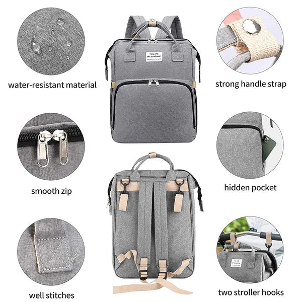 Mommy Bag Outdoor Bottle Carrier Diaper Bag Multi-functional Extended Bag Baby Seat Sleep Feeding Bag Large Capacity Backpack