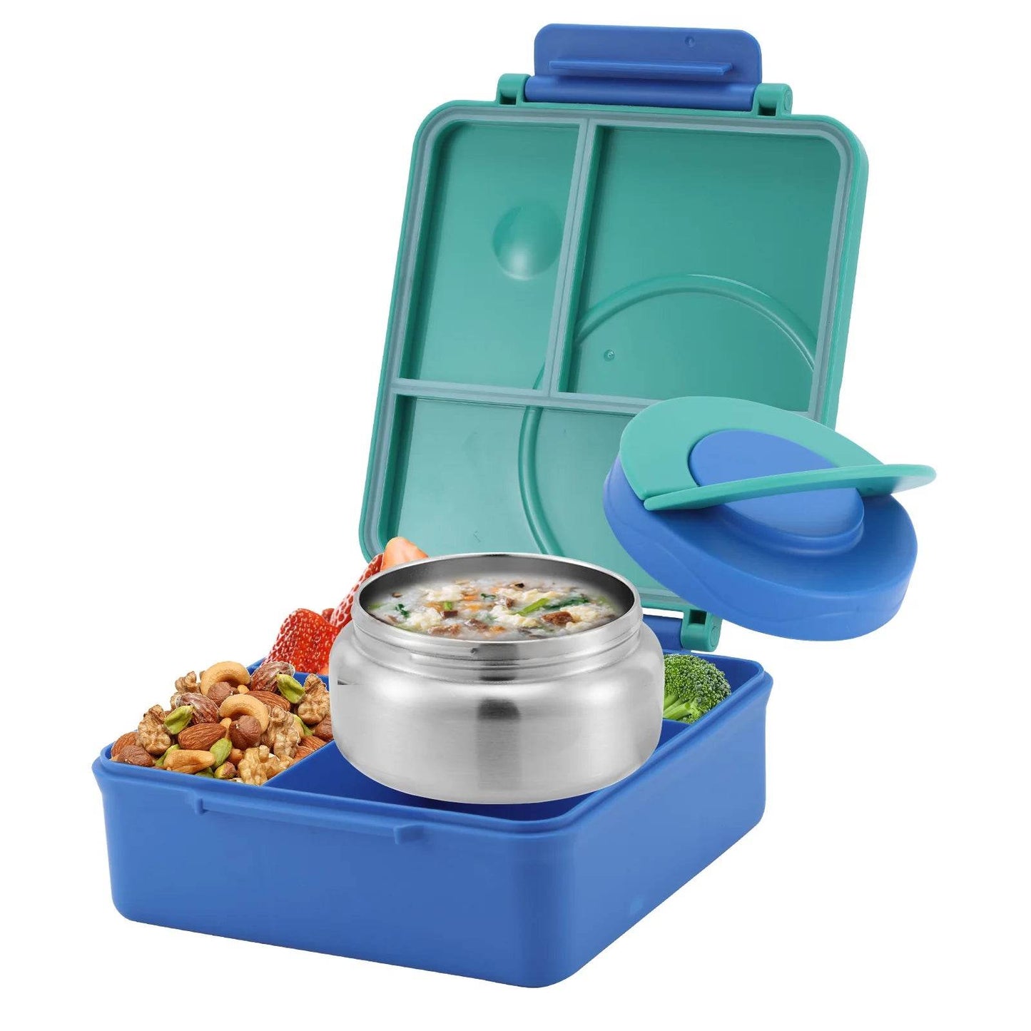 Four-Grid Lunch Box With Insulated Soup, For Teenagers And Workers At School, Canteen, Back School - AIAZ