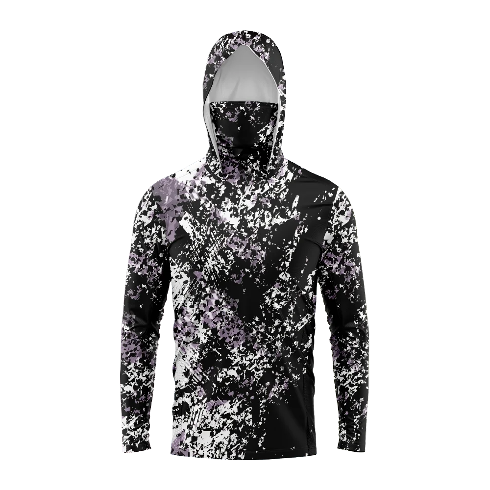 Men Hood Fishing Shirt long sleeve fishing t shirt uv protection Fishing Apparel