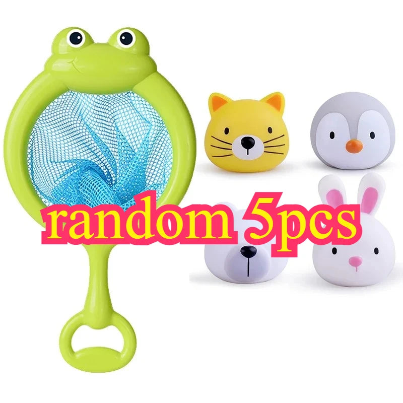 Cute Animals Bath Toy Swimming Water LED Light Up Toys Soft Rubber Float Induction Luminous Frogs for Kids Play Funny Gifts
