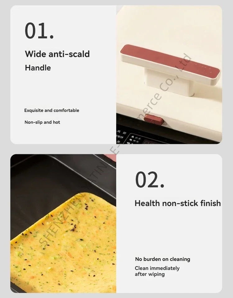 Home Appliance The Upper And Lower Plates Of The Electric Baking Pan Can Be Disassembled And Washed To Deepen The Plate