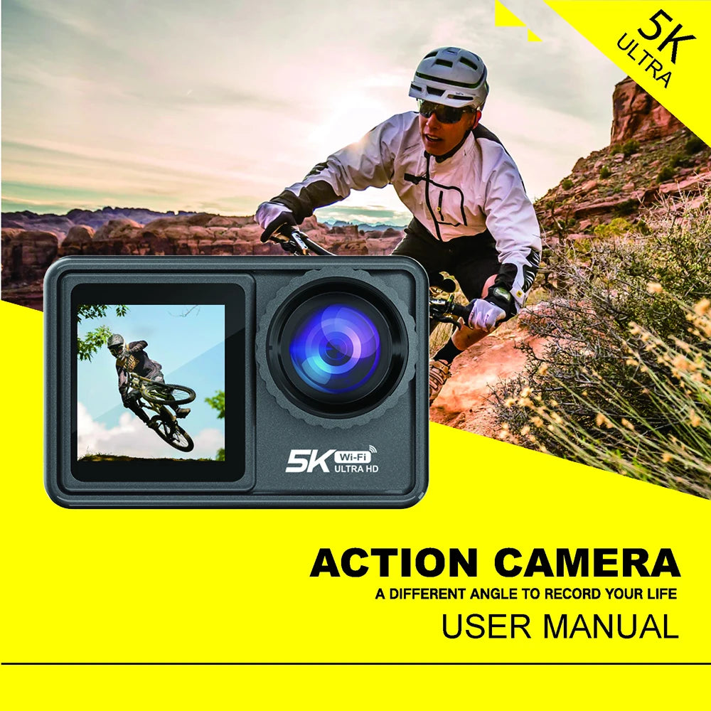2" IPS Dual Screen Action Camera 5K 30FPS  4K 60FPS 48MP EIS Video With Optional Filter Lens 1080P Webcam Vlog WiFi Sports Cam