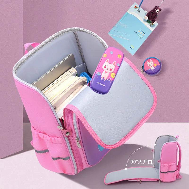 primary school bags for girls cute cartoon love heart pink school backpack student bookbag elementary school kids backpack - AIAZ