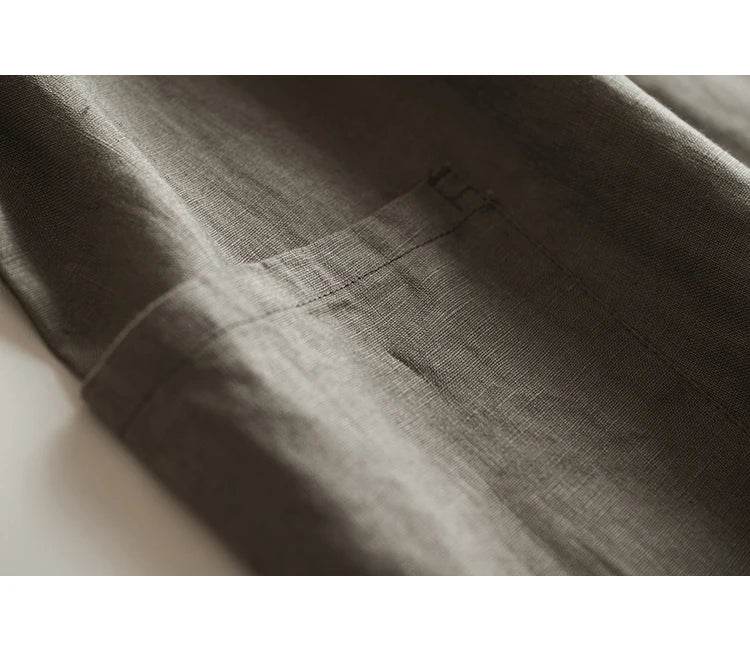 Linen Cotton Sleeveless Long Dress Vintage Slimming A Line Dress For Women Summer Solid O Neck Tank Robe Casual Clothes X1399 - AIAZ