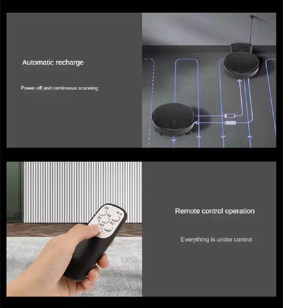 Robot Vacuum Cleaner 2500PA Smart Remote Control Wireless AutoRecharge Floor Sweeping Cleaning appliance Vacuum Cleaner For Home - AIAZ