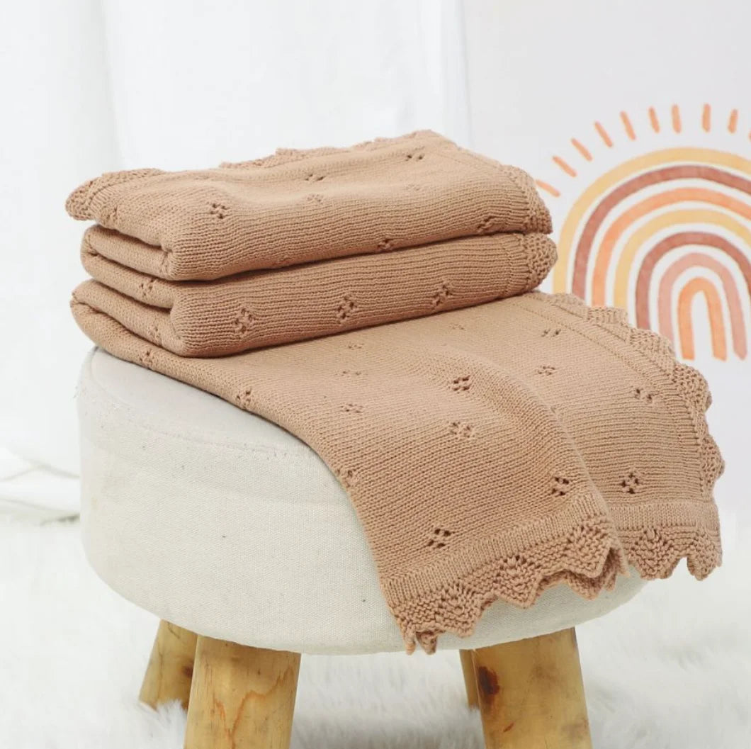 Knitted Baby Blanket Newborn Swaddle Wrap Blankets For Boys Girls 100% Cotton Soft Infant Receiving Blanket Crib Quilt Stuff