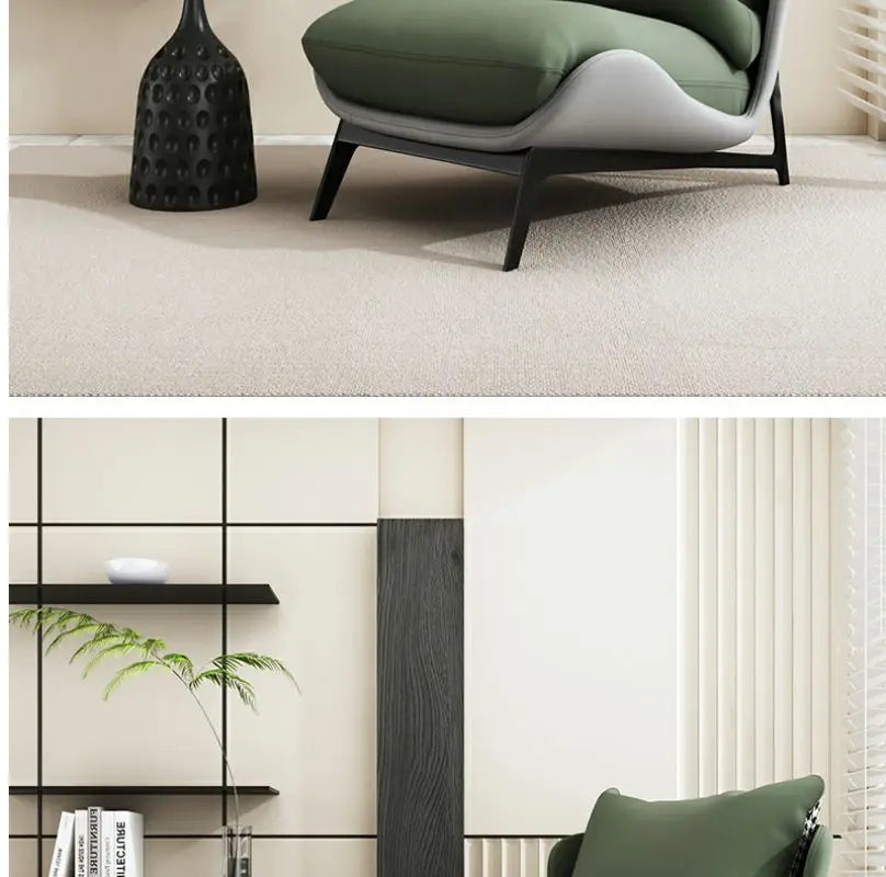 Italian Luxury Light Sofa Chair: Trendy Lazy Lounger, Ideal for Small Living Rooms & Balconies