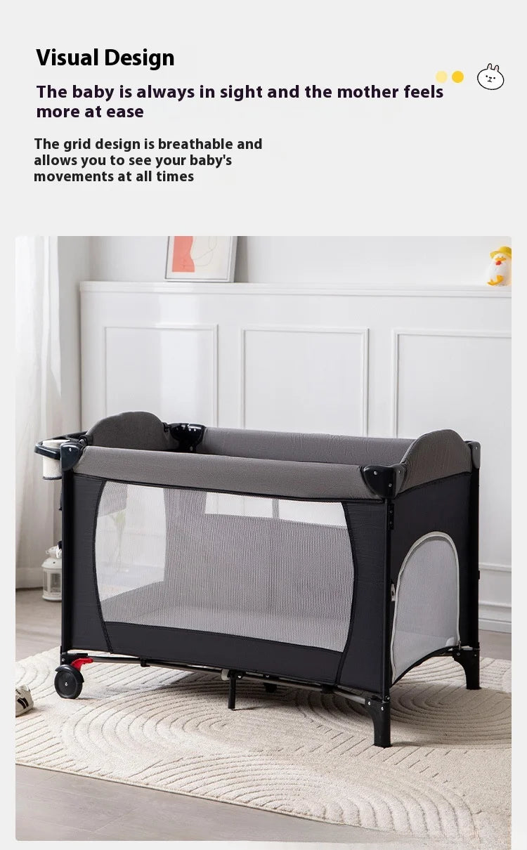 Multi Functional Newborn Bassinet Convertible Rocking Bedside Sleeper with Foldable Design, Universal Sleeping Crib for Babies