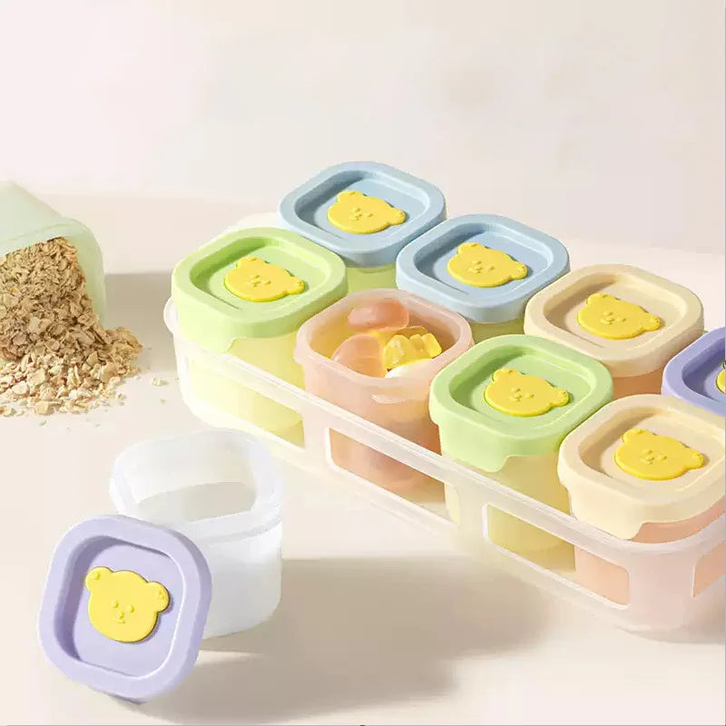 Baby complementary food box storage frozen compartment baby bear silicone mold complementary food packaging box