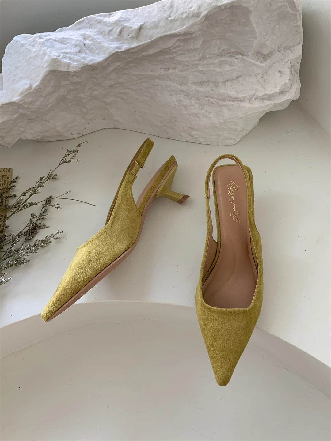 Bailamos Women Sandals Pointed Toe Elegant Low-heel Shoes Summer Fashion Slingback Woman Mules Shoes Pumps Dress Shoes - AIAZ