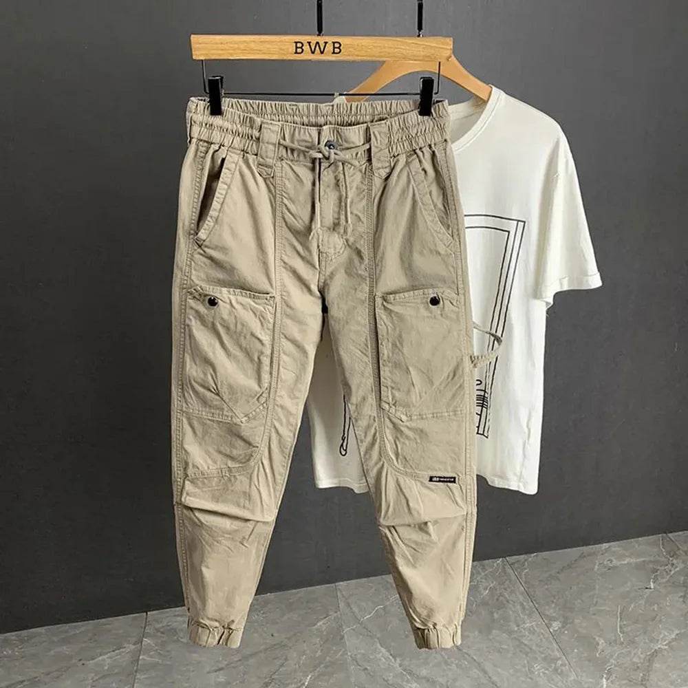 Mens Trousers Summer Cargo Pants Retro Streetwear Pockets Jogger Pants Casual Harem Trendy Fit Daily Thin Men's Clothes 2024 - AIAZ