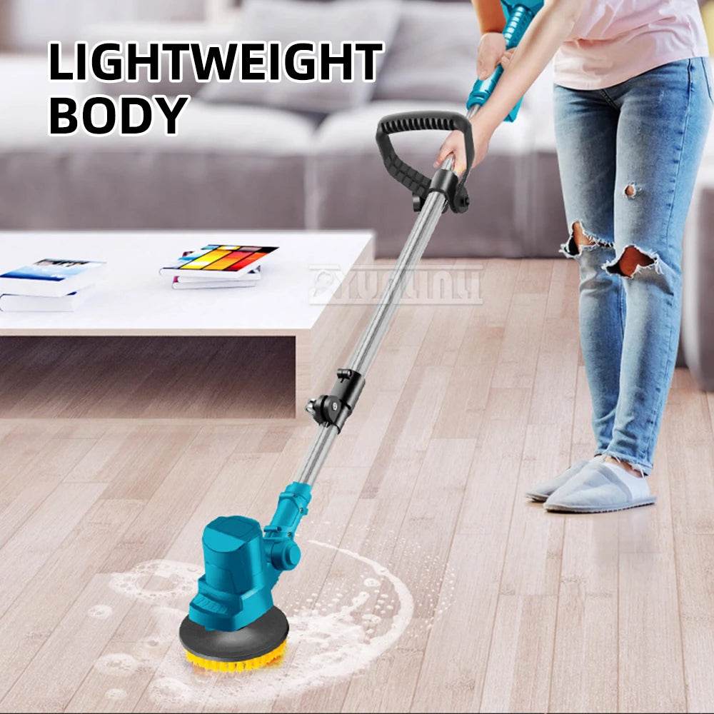 Bathroom Yard Cleaning Polishing Brush Retractable Electric Sweeping Brush Home Garden - AIAZ