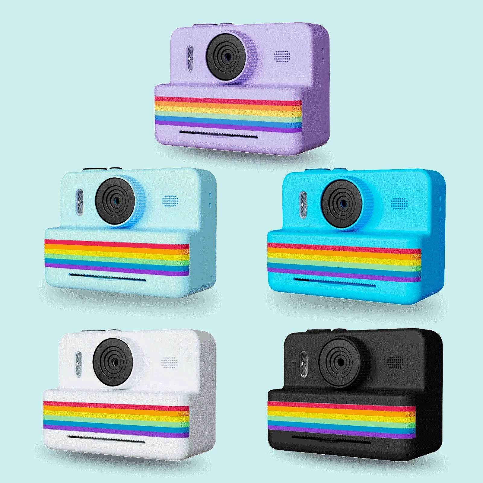 2.8 Inch Large Screen Instant Print Camera, HD Digital Video Camera for Kids, Outdoor Zero Ink Portable Print Toy Camera - AIAZ