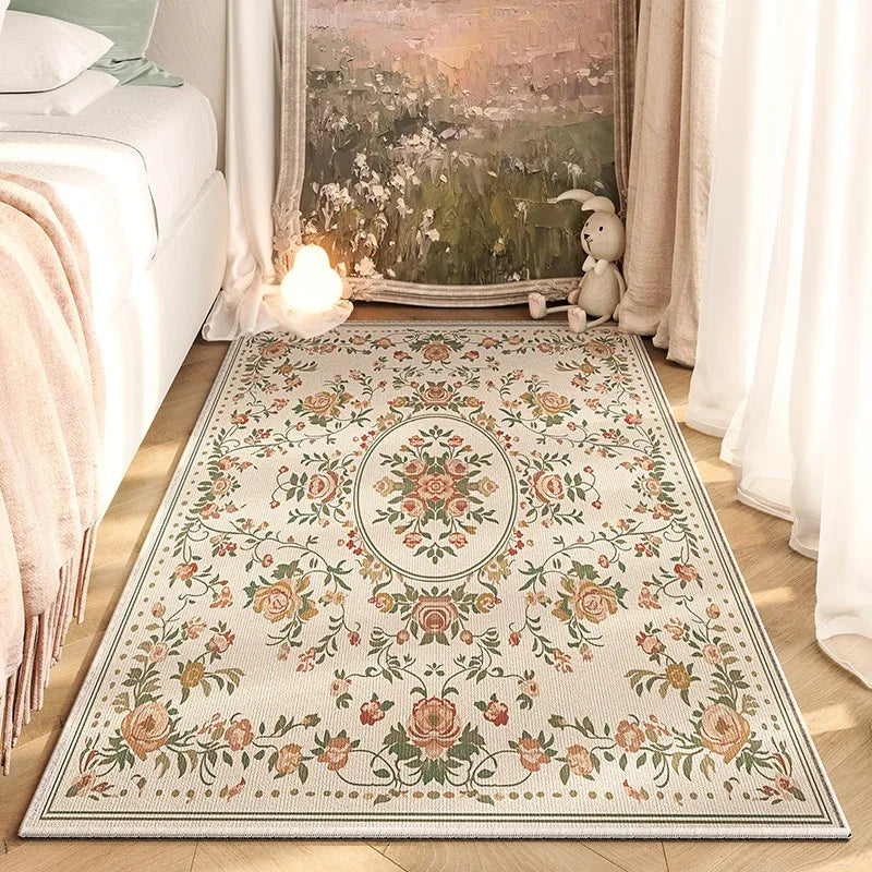 American Retro Bedroom Bedside Carpet Fashion Flower No-clean Wipe Coffee Table Mat Soft Living Room Sofa Cloakroom Rug Ковер 러그