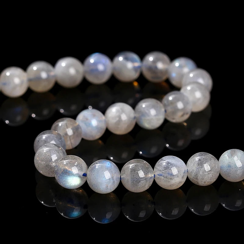 3A Natural Gray Moonstone Irisation Shiny Labradorite Fine Gems 4 6 8 10mm For Jewelry Making Diy Necklace Bracelet Accessory