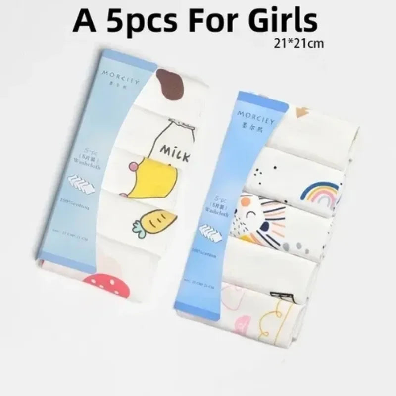 5/8 Pcs Cotton Newborn Baby Towels Set Saliva Towel Nursing Towel Baby Boys Girls Bebe Toalha Washcloth Handkerchief Cloth Wipes