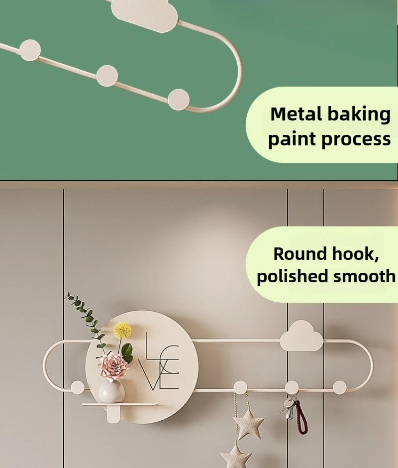 Iron Wall Hanging Grind Smooth Coat Hanger Hooks Hat Organization Creative Door Hanger Storage Rust-proof Home Storage