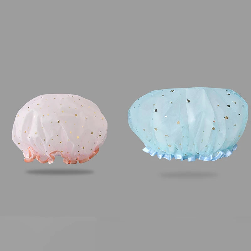 Shower Bath Cap Girl Luxury Women's Reusable Shower Cap Donuts for Hair Swimming Cap Shower Bonnet Douche