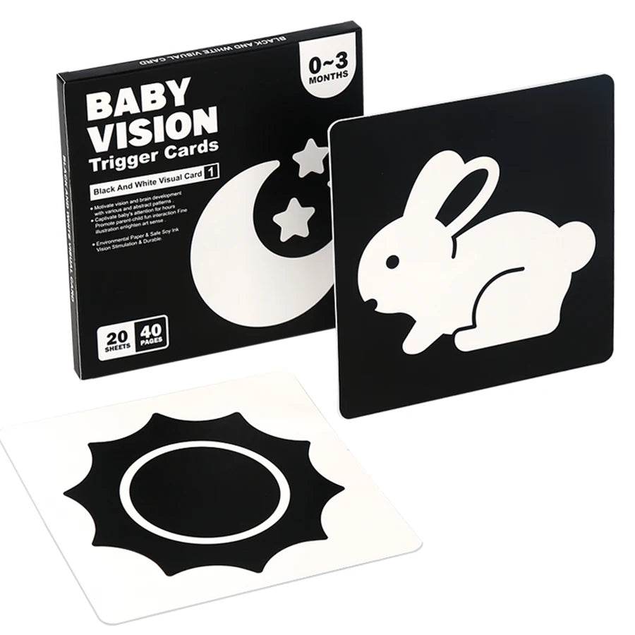 Baby Visual Stimulation Cards Montessori High Contrast Flash Card Infant Gift For Children Cognition Toy - AIAZ