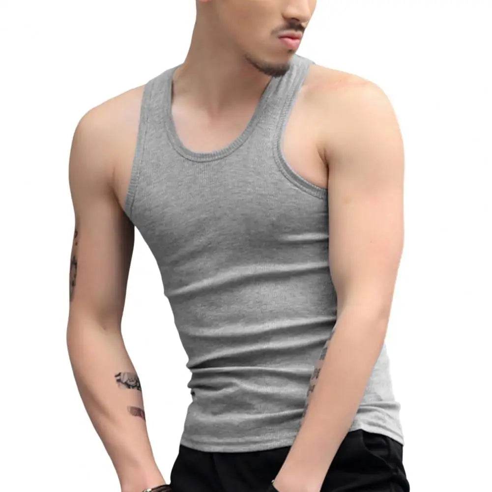 Men's Vest White Black Breathable Quick Drying Elastic Sports Vest Men Sleeveless Undershirt Fitness Training Running Tank Top - AIAZ