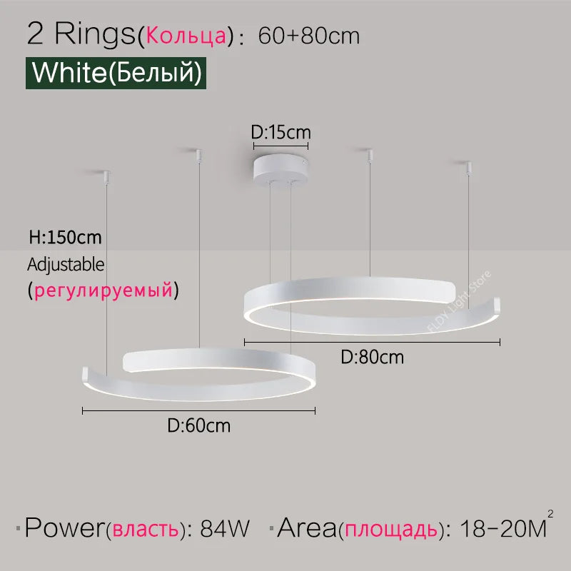Ceiling chandelier Pendant light Chandeliers for dining room LED Bedroom living room nordic home decor Modern Round ring lamps