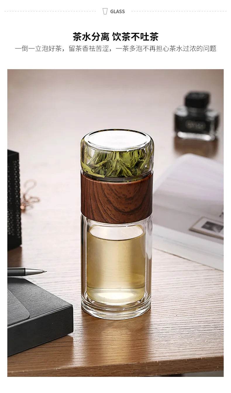 High Quality Double Glass Water Bottle With Case Tea Drink Bottle Infuser Tumbler Drinkware Waterbottle Eco-Friendly - AIAZ