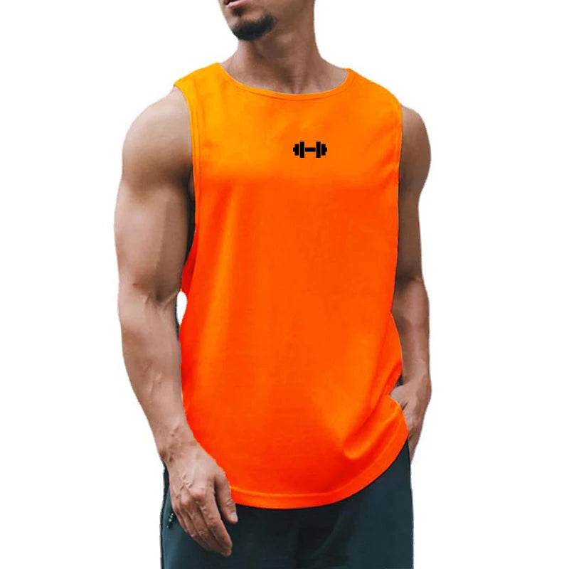Summer Men's Gym Tank Top Fitness Training Clothing Quick-drying Loose Bodybuilding Sleeveless Shirt Men Fashion Basketball Vest - AIAZ