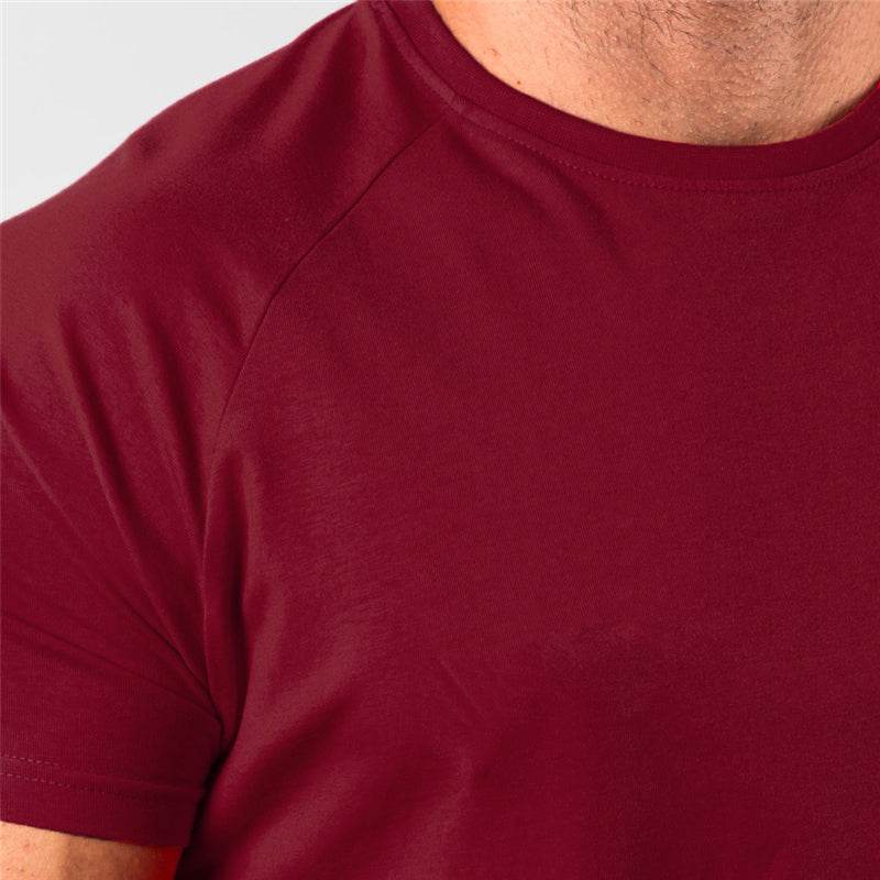 New Fashion Plain Tops Tees Fitness Mens T Shirt Short Sleeve Muscle Joggers Bodybuilding Tshirt Male Gym Clothes Slim Fit Shirt - AIAZ