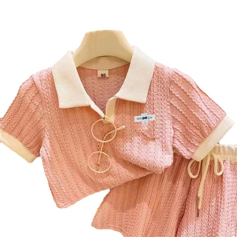 Girls Clothes Set Summer Kids Cute Sweet Short Sleeve Top+Shorts 2Pcs Outfits Children Casual Comforts Sportswear Suits 2-10Y