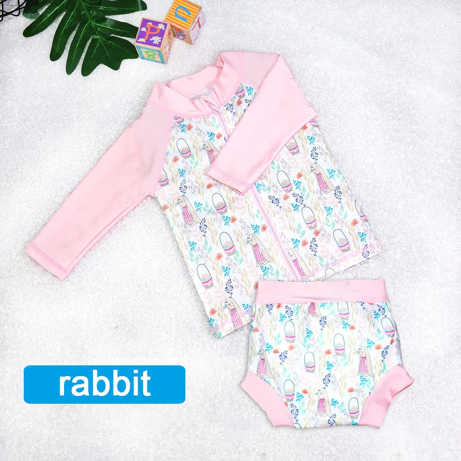 Eezkoala Infant Swimsuit UV 50 Resistant  and Long Sleeve Zipper Baby Swimwear Rash Vest for Toddler  Swimming Suit for  Kids
