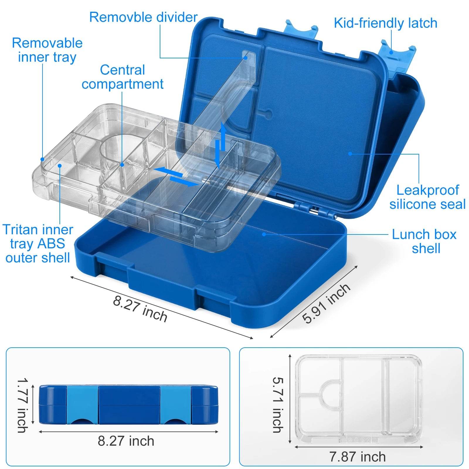 AOHEA Bento Lunch Box for Kids: BPA Free Kids Bento Box Toddler Lunch Box for Daycare or School - AIAZ