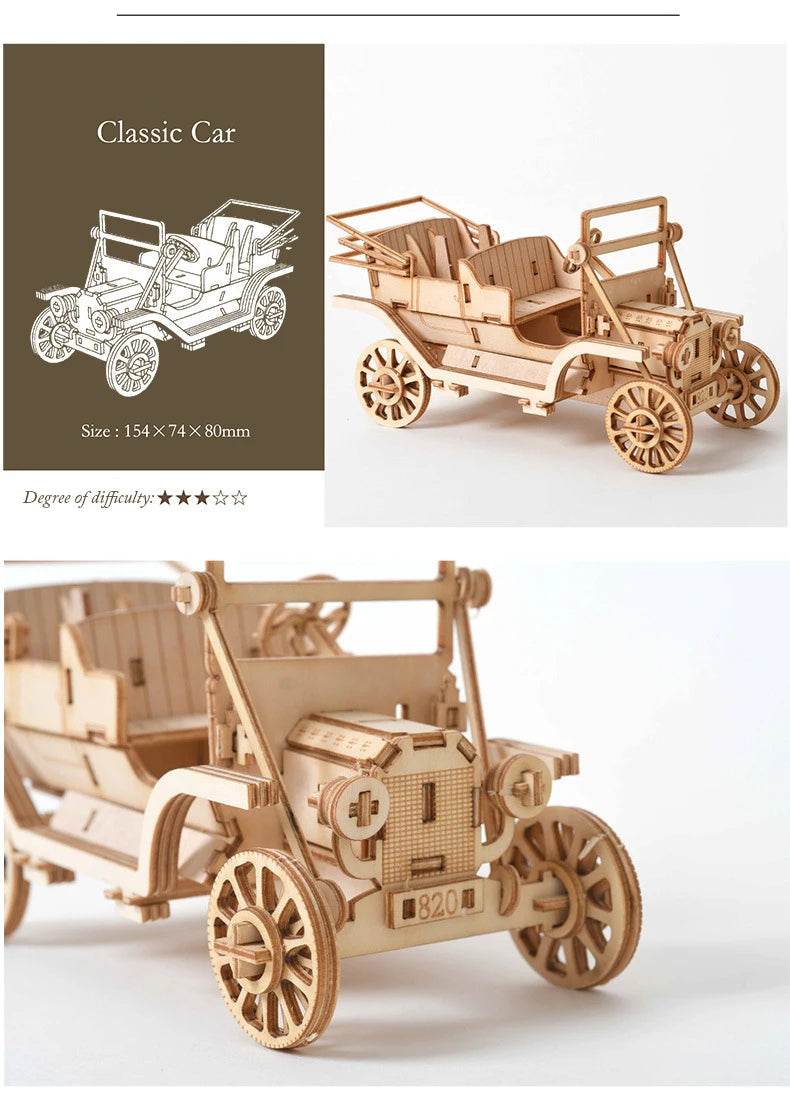 Diy 3d wooden puzzle for Assembly Puzzle Laser Cutting Sailing Ship Biplane Steam Locomotive Train Toy diy Kit for adults Child - AIAZ