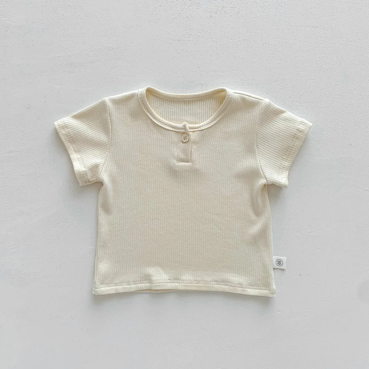 2025 New In Summer Newborn Baby Girls Boys Short Sleeve Solid Color Top T-shirts +cartoon Bear Bodysuits Kid Infant Clothing Set