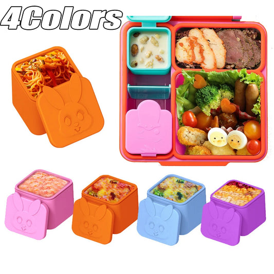 Non-stick Silicone Lunch Box For Kids Sauce container With Lid Small Lunch Box Accessories Dip Container Food storage container