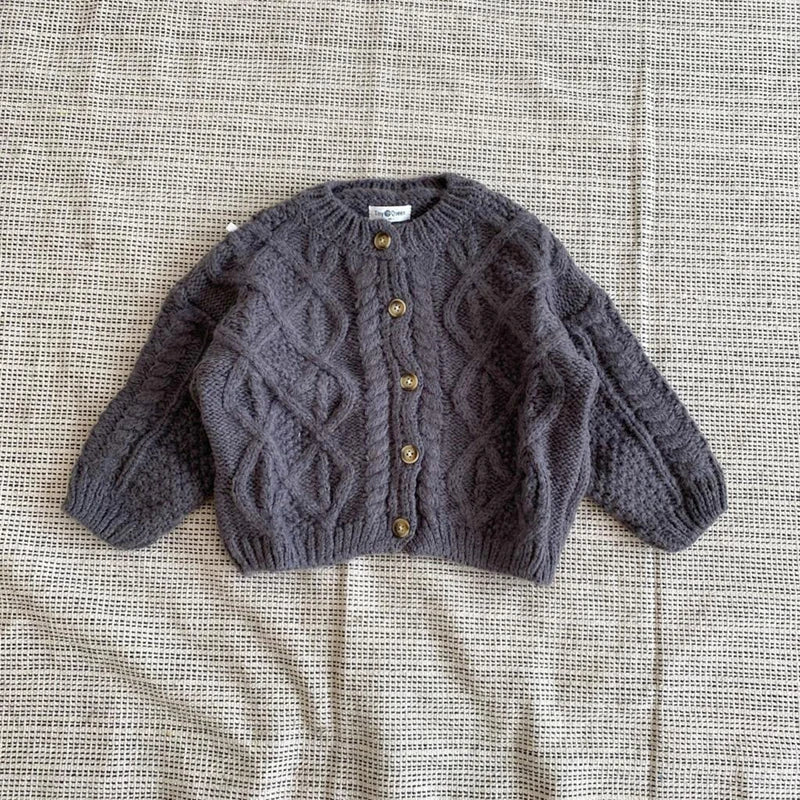 1 2 3 4 5 6 7 8 Years Girls Knitted Sweater Cardigan New Fashion Baby Coarse Wool Hemp Retro Cardigan Boys Coat Kids Clothes