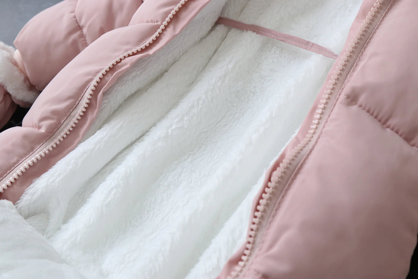 2024 New Winter Baby Rompers Thick Warm Infant Hooded Inside Fleece Jumpsuit Newborn Boy Girl Overalls Toddler Clothing Set