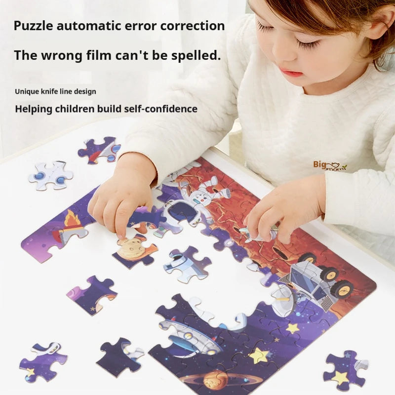 54PCS Kids Puzzle Cute Animal unicorn Cartoon Low Difficulty Drawing Small Challenge Educational Toys Gifts Toddler Baby Toys