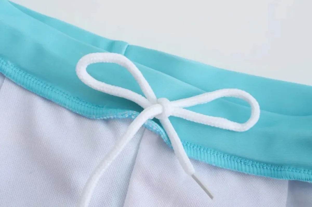 2-piece Set of Summer Children's Swim Trunks Swim Caps Boys' Swimwear Quick Drying Shorts Cartoon Print Beach Swimwear Ages 4-16 - AIAZ