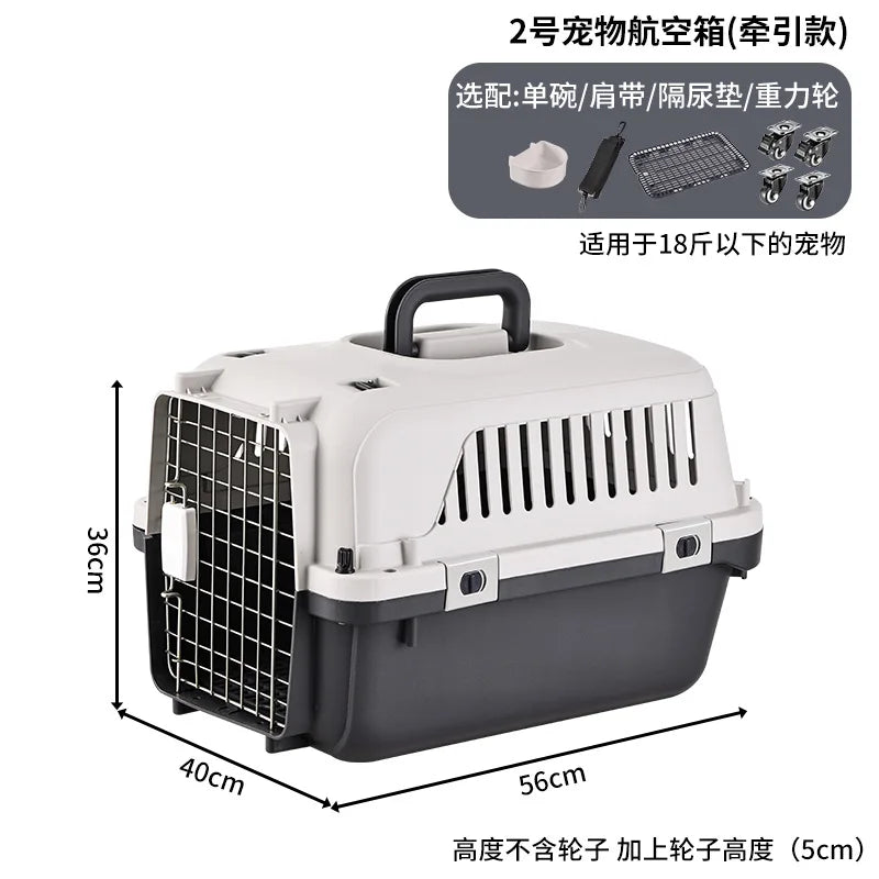 Dog Cage Pet Carrier Kennel Dog Travel Cate Portable Dog Cage for Small and Large Pets Air Box