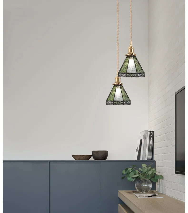 IWHD 2022 NEW Nordic Glass LED Pendant Lights Fixtures Copper Bedroom Dinning Room Restaurant Modern Hanging Lamp Lighting