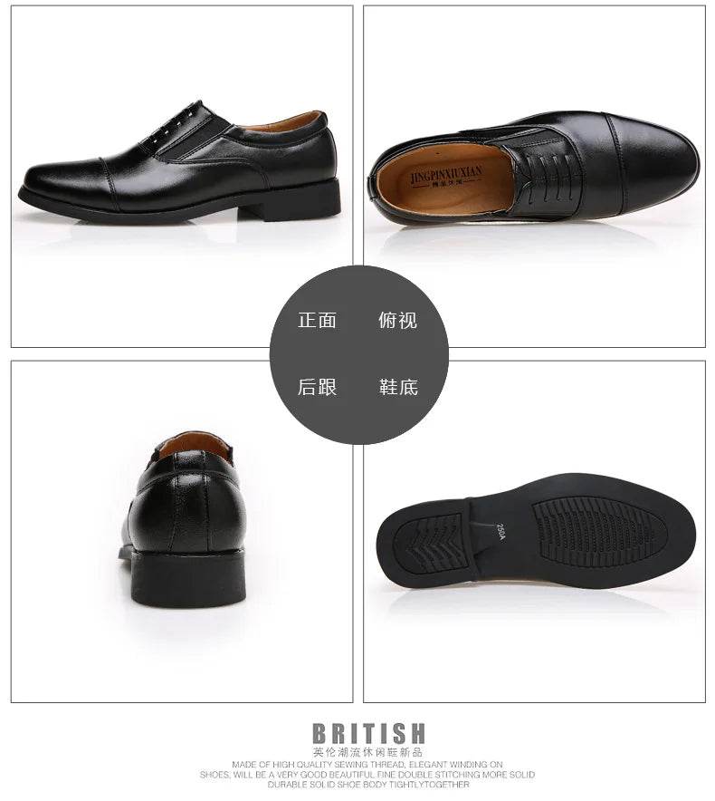 Men Dress Shoes Luxury Brand Business Leather Shoes for Mens Comfortable Pointed Social Shoe Male Sports Casual Footwear - AIAZ