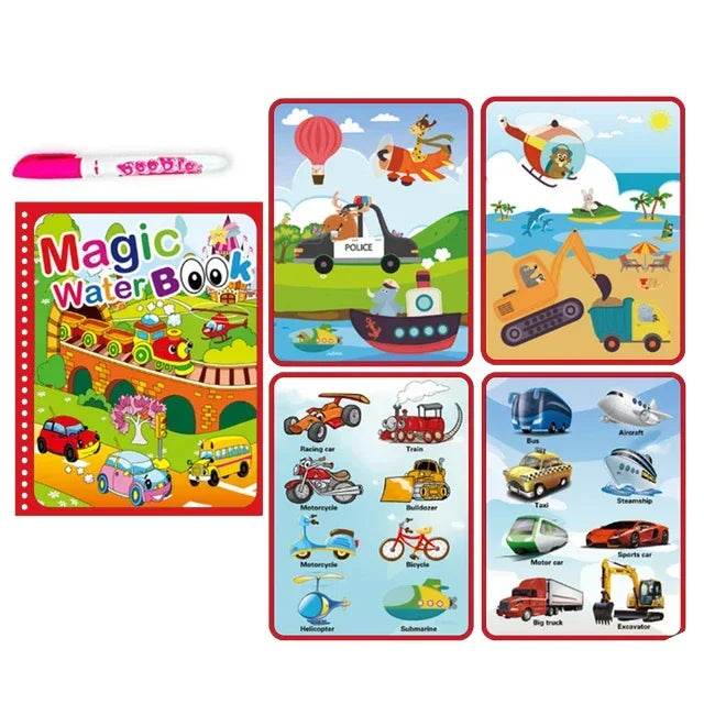 Children Early Education Toys Magical Book with Pen Water Drawing Toys Gift Reusable Coloring Book Magic Drawing Book - AIAZ