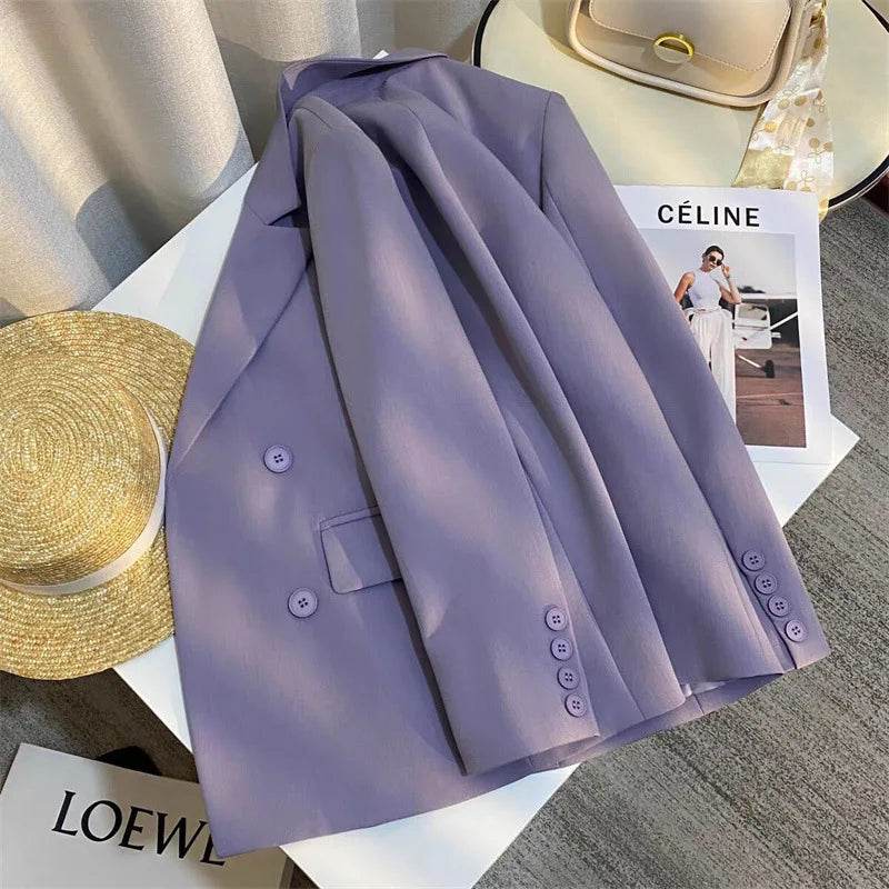 Casual Office Lady Blazer Women 2024 Fashion Long Sleeve Jacket Blazers Femme Outwears Coat Autumn Winter Clothes - AIAZ