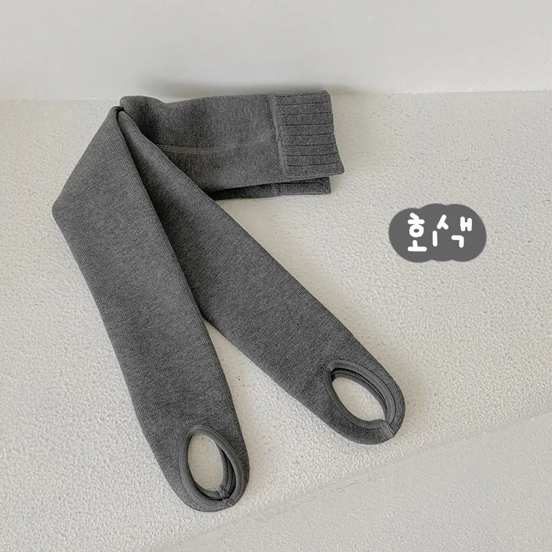 3-12 Years 2023 New Kids Pants Girls Tights Fur Lining Warm Pantyhose Children Skinny Leggings for Winter