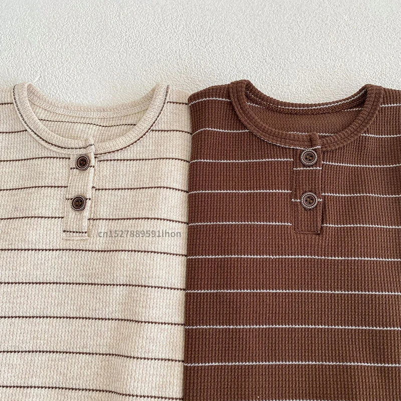 Summer Baby Clothing Set Infant Girls Striped Tee and Bloomer 2PCS Toddler Boys Short Sleeved Top Suit