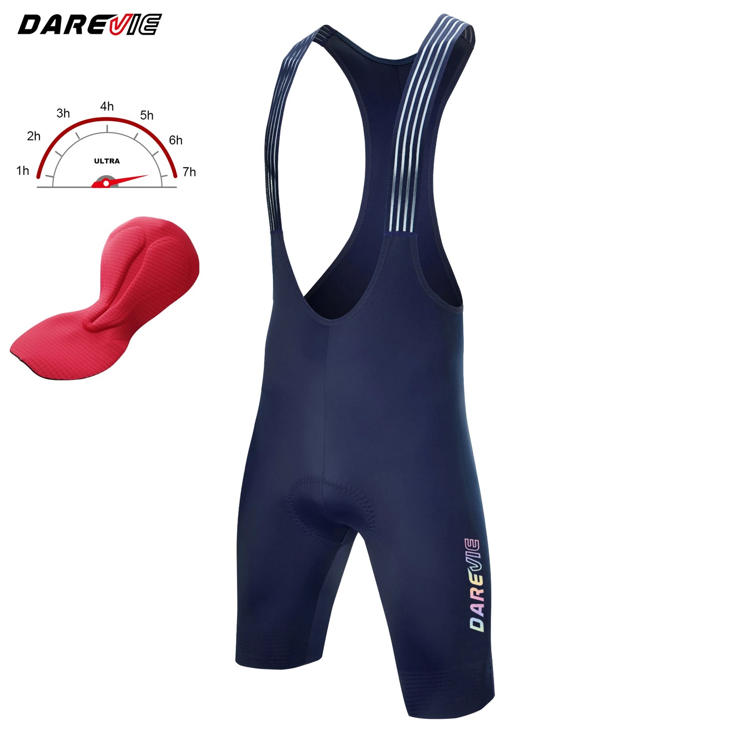 DAREVIE Cycling Bib Shorts Seamless 4.0 Italy ELASTIC-INTERFACE Pad Cycling Shorts Diamond Leg Gripper Men's Bretelelle Shorts
