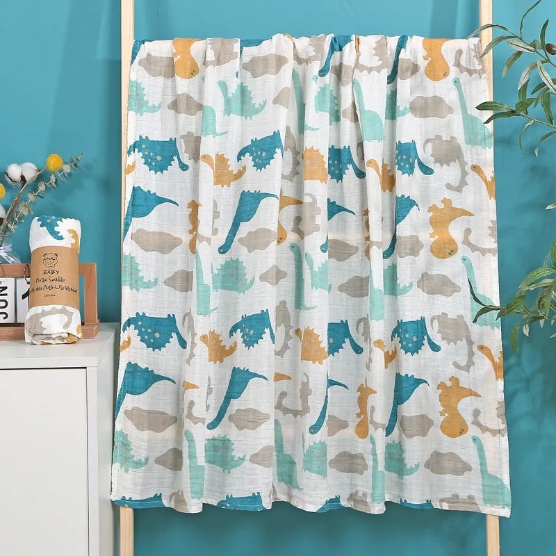 Baby Blanket Swaddle Bamboo Cotton Wrapped Towel Thin Design Double-layer Bath Towel  Baby Bath Towel Gauze Children Quilt